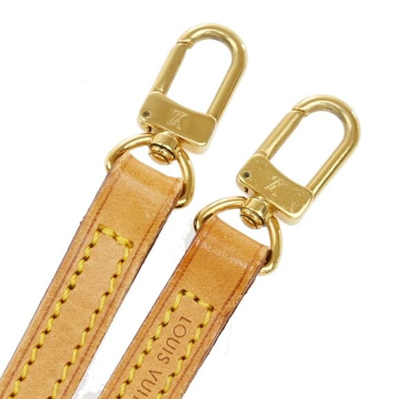 LOUIS VUITTON Logo Shoulder Strap Leather Brown Gold Bag Accessory 63EF817 - Picture 4 of 8